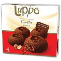 Кекс LUPPO SOUFFLE с какао с шоколадно-ореховой начинкой 160г 1*12