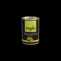 Оливки VEGDA 300мл зеленые с лососем ж/б 1*12