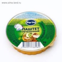 Паштет PERVA ЛАМСТЕР 70г Печеночный с индюшиной печенью 1*28