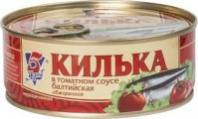 Килька  5 МОРЕЙ 240г в томатном соусе балтийская обжар. в том.соусе ключ 1*24