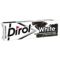 Резинка жевательная DIROL WHITE 13,6г с углем растительным и со вкусом мяты 1*30