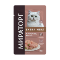 Корм МИРАТОРГ д/кошек стерилизованных 80г Winner Extra Meat с курицей в соусе 1*24