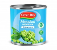 Горошек зеленый GREEN RAY 425мл без сахара ключ 1*12