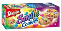 Печенье BERGEN SMILE COOKIES 135г с кусочками шоколада и шоколадным драже, покрытым глазурью 1*24
