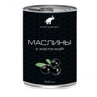 Маслины БЕЛЫЙ СЛОН 300мл черные с/к 1*12