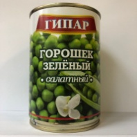 Горошек зеленый ГИПАР 400г салатный ТУ 1*12