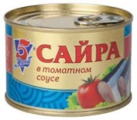 Сайра 5 МОРЕЙ 250г в томатном соусе 1*24
