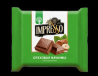 Шоколад IMPRESSO 75гр молочный с ореховой начинкой  1*13