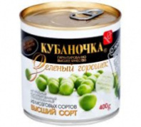 Горошек зеленый КУБАНОЧКА 400г ж/б 1*12
