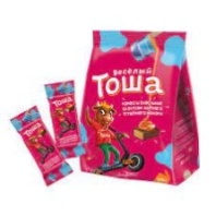 Конфеты ВЕСЕЛЫЙ ТОША 250г вафельные глазированные со вкусом вар сгущ 1*12 