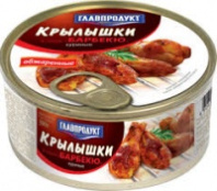 Крылышки куриные ГЛАВПРОДУКТ 325г в соусе барбекю 1*12
