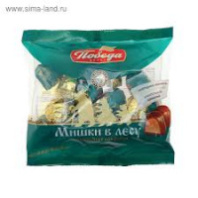 Конфеты МИШКИ В ЛЕСУ с начинкой и вафельной крошкой 200г 1*18