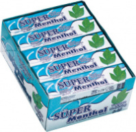 Резинка жевательная SUPER MENTOL 22г с ментоловым вкусом 1*24