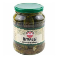 Огурцы HUNGROW ВКУСНЫЕ ТРАДИЦИИ 670г с зеленью в заливке ст/б  1*8