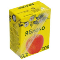 Сок ГОСТЬ 0,2л яблоко ГОСТ т/пак 1*27