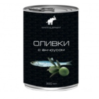 Оливки БЕЛЫЙ СЛОН 300мл фаршированные анчоусом 1*12