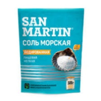Соль SAN MARTIN 500г морская йодированная 1*12