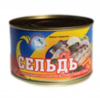 Сельдь 240г с овощным гарниром в т/с 1*48